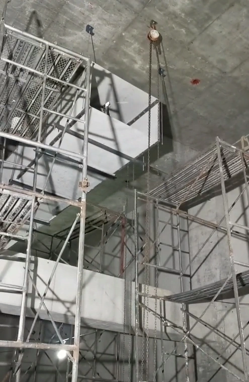 fireproof calcium silicate board mounted on air duct in ceiling
