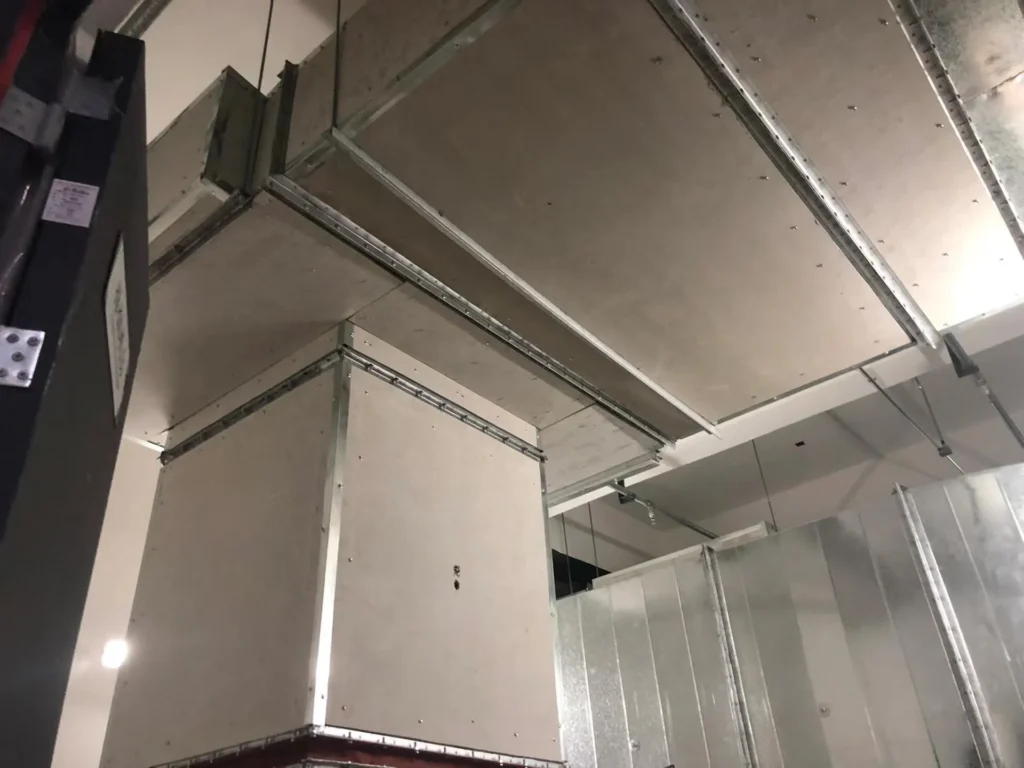 calcium silicate sheathing used in vertical ventilation shaft