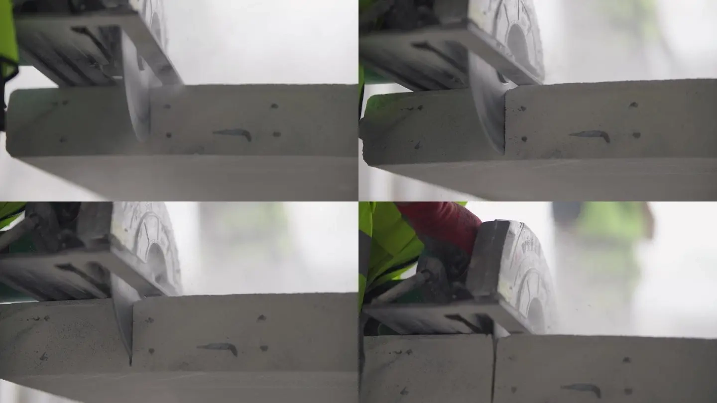 close up cement board cutting process