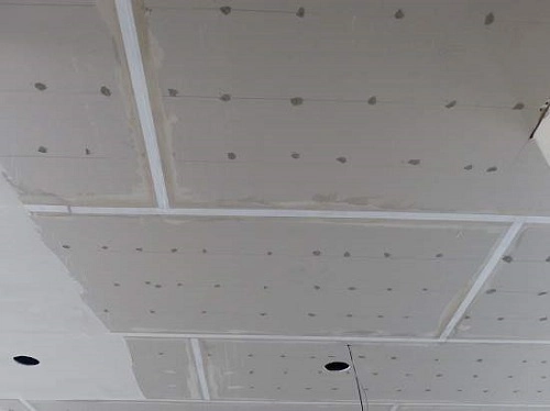 crack forming around ceiling light cutout in gypsum board