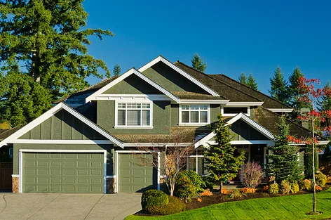 exterior view of suburban residential building in daylight