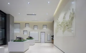 modern house interior with cement board decoration