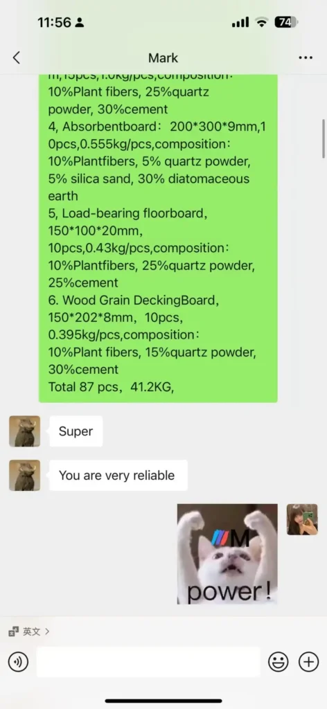 screenshot of customer review praising JOINBLING’s board quality and service