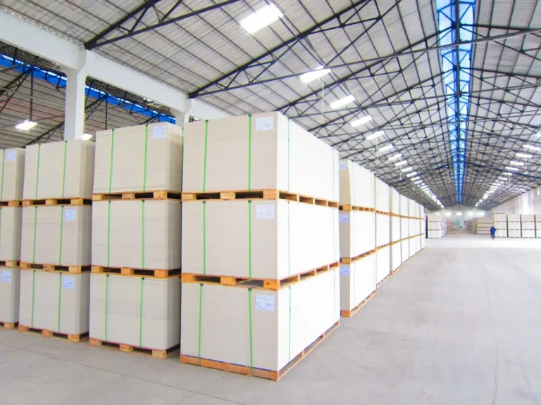 warehouse for storing finished calcium silicate and cement boards