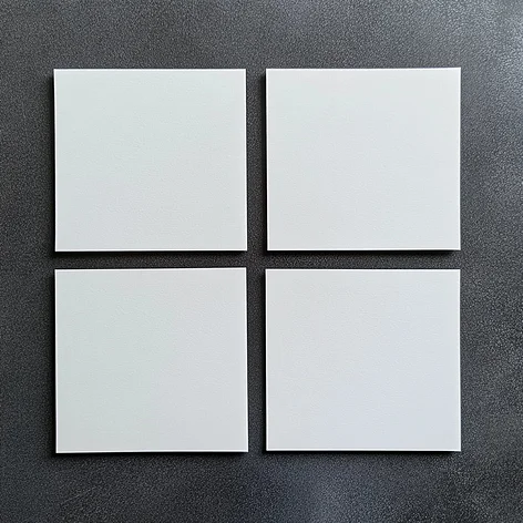 white glaze lining boards neatly arranged