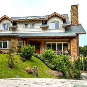 modern house building exterior long shot view