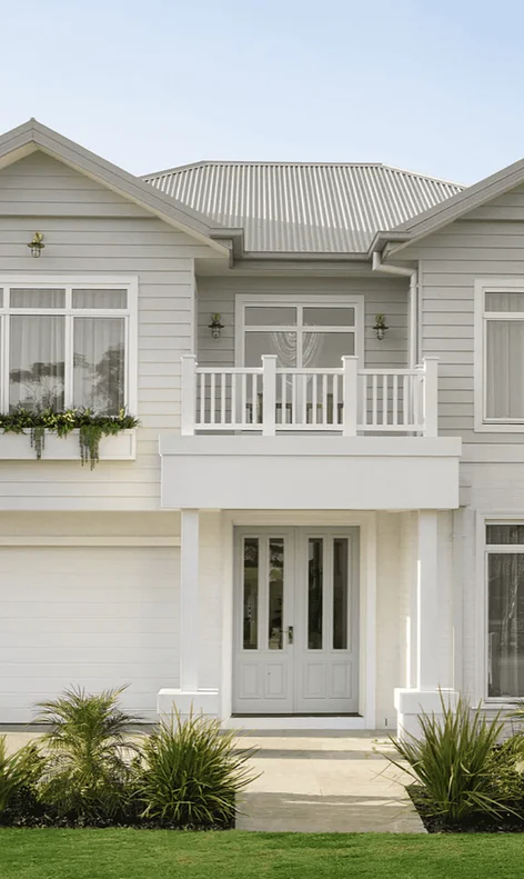 residential house exterior building long shot