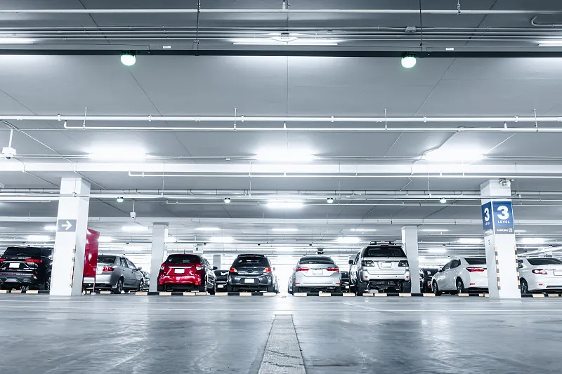 modern underground garage concrete surface detail