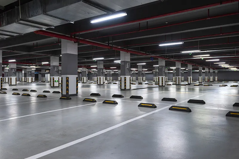 underground garage lighting and ventilation closeup