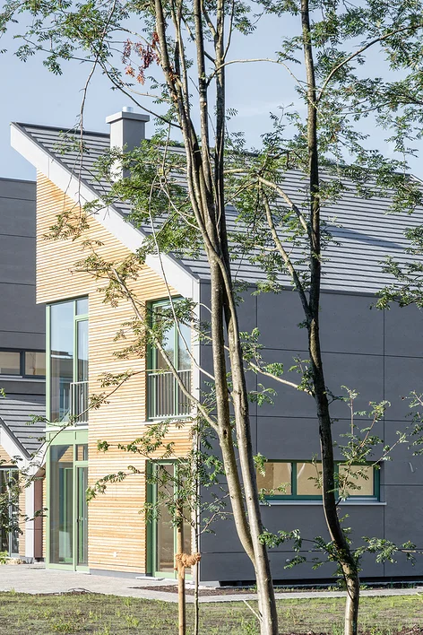 elegant house exterior facade daylight