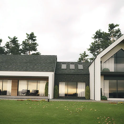 modern house construction exterior wall