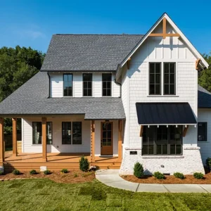 new house exterior construction finish view